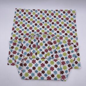 Christmas Fabric Napkins Snowflake Holiday Design Cotton 20" Square Set of 8